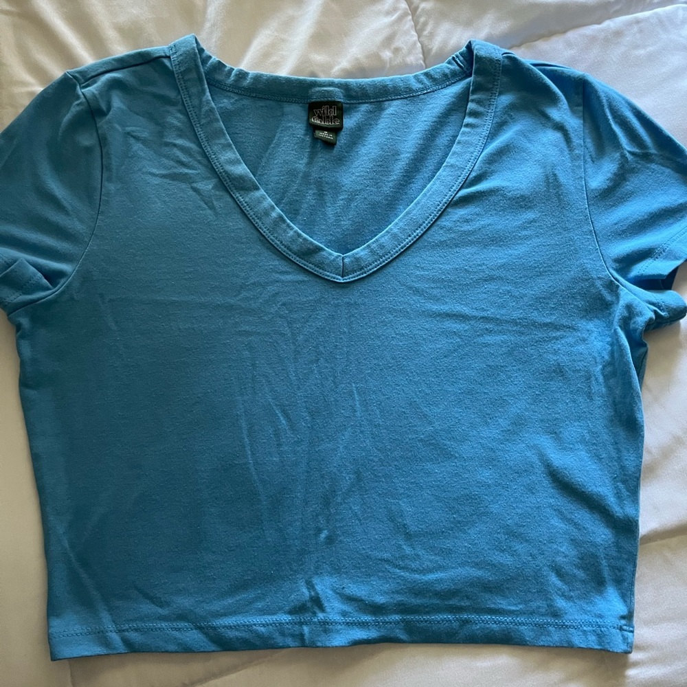 wild fable blue basic top